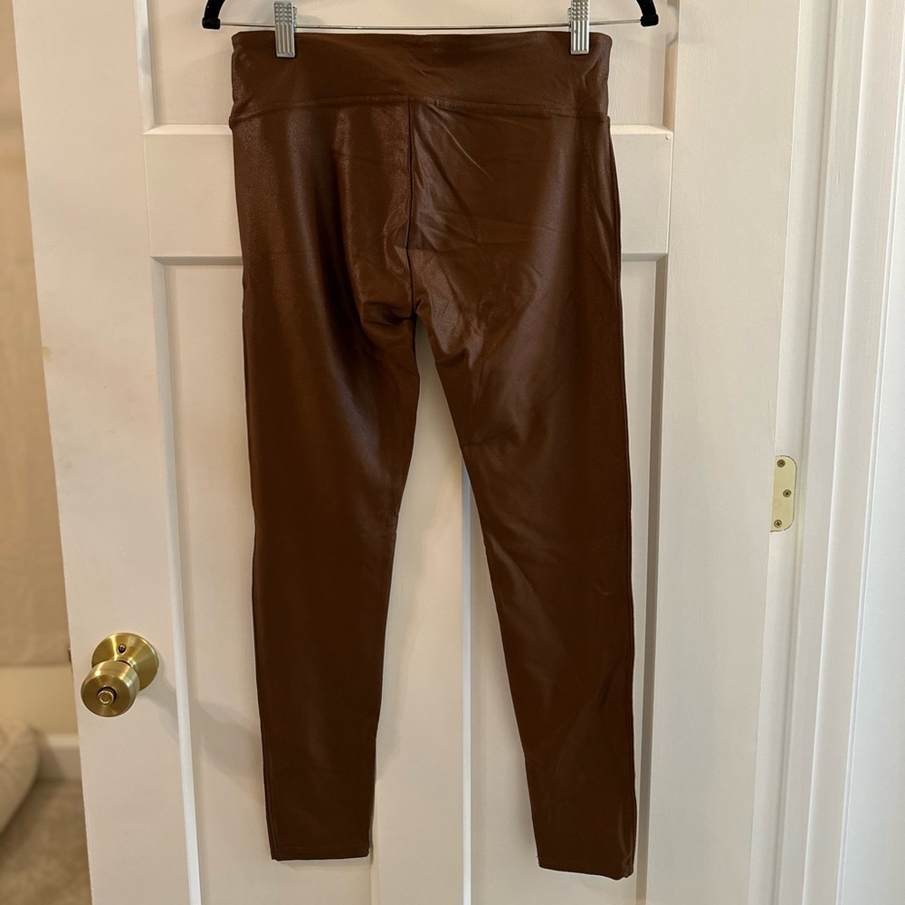 Brown Faux Leather Leggings - Picture 2 of 3